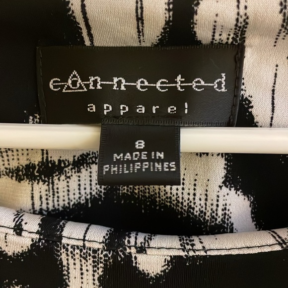 Connected Apparel Black and Cream Dress/Size 8 - Picture 4 of 6